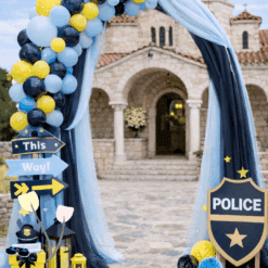 Police Little Officer Μια βάπτιση γεμάτη χαρακτήρα, Στολισμός βάπτισης Θεσσαλονίκη στιλ και παιχνιδιάρικη διάθεση 🚓💙